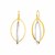 14k Two Tone Gold Earrings with Interlocking Marquise Dangles