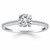 Engagement Ring with Pave Diamond Band in 14k White Gold