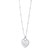 Sterling Silver Rhodium Plated and Mother of Pearl Heart Pendant Necklace