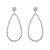 14k White Gold Textured Teardrop Motif Post Earrings