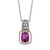 Rectangular Amethyst Milgrained Pendant Necklace in 18k Yellow Gold and Sterling Silver