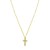 14K Yellow Gold Diamon Oro Cross Necklace