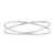 Sterling Silver Rhodium Plated Slip On Cross Over Bangle (11.10 mm)