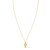 14K Yellow Gold Diamond Cut Cross Necklace