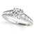 14k White Gold Antique Style Tapered Shank Round Diamond Engagement Ring (1 3/8 cttw)