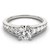 14k White Gold Antique Style Tapered Shank Round Diamond Engagement Ring (1 3/8 cttw)