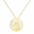14k Yellow Gold Necklace with Hand of Hamsa Symbol in Mother of Pearl