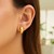 14K Yellow Gold Square Motif Faceted Huggie Earrings