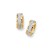 14K Two Tone Gold Center Huggie Earrings