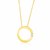 Diamond Accented Open Circle Style Pendant in 14k Yellow Gold (.02ct)