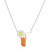 Sterling Silver 18 inch Necklace with Enameled Orange Tropical Drink