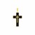 Cross Pendant with Black Enamel in 14k Yellow Gold