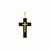 Cross Pendant with Black Enamel in 14k Yellow Gold