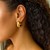 Sterling Silver Yellow Gold Plated Twisted Puff C Hoop Earrings