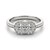 Halo Set Two Stone Round Diamond Ring in 14k White Gold (3/4 cttw)