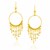 Round with Sequin Fringe Dangling Earrings in 14k Yellow Gold
