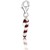 Candy Cane Red and White Enameled Charm in Sterling Silver