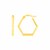 14K Yellow Gold Hexagon Shaped Hoop Earrings