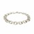Double Link Solid Charm Bracelet in 14k White Gold (9.0mm)
