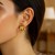 14K Yellow Gold Puffed Double Row C Hoop Earrings