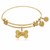 Expandable Yellow Tone Brass Bangle with Dog Bone Symbol