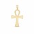 14k Yellow Gold High Polish Textured Ankh Pendant