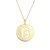 14K Yellow Gold Disc Initial B Pendant