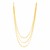 14k Yellow Gold Three Strand Herringbone Chain Necklace