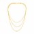 14k Yellow Gold Three Strand Herringbone Chain Necklace