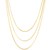 14k Yellow Gold Three Strand Herringbone Chain Necklace