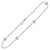 Crystal Stationed Fancy Anklet in 14K Yellow Gold and Sterling Silver