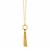 14k Yellow Gold 18 inch Necklace with Polished Circle and Tassel