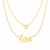 Two Part Love and Heart Necklace in 10k Yellow Gold