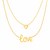 Two Part Love and Heart Necklace in 10k Yellow Gold