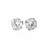 Round CZ Stud Earrings in 14k White Gold(8mm)