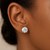 Round CZ Stud Earrings in 14k White Gold(8mm)