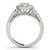 Teardrop Split Band Round Diamond Engagement Ring in 14k White Gold (7/8 cttw)