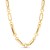 14k Yellow Gold Italian Alternating Paperclip Round Links Chain Necklace