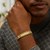 Bar Mens Bracelet with Curved Connectors in 14k Two-Tone Gold (9.65 mm)
