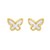 14K Yellow Gold Mother of Pearl Butterfly Stud Earrings