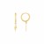 14K Yellow Gold Lighting Bolt Drop Hoop Earrings