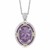 Oval Amethyst Fleur De Lis Carved Pendant in 18K Yellow Gold and Sterling Silver