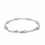 Puffed Heart Station Rolo Chain Bracelet in 14k White Gold (3.30 mm)