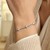 Puffed Heart Station Rolo Chain Bracelet in 14k White Gold (3.30 mm)