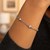 Puffed Heart Station Rolo Chain Bracelet in 14k White Gold (3.30 mm)