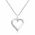 Diamond Studded Twist Open Heart Pendant in Sterling Silver (.04 cttw)