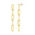 14K Yellow Gold Five Link Paperclip Chain Earrings