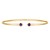 14K Yellow Gold Amethyst Open Cuff Bangle (2.00 mm)