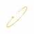 14k Yellow Gold Cuff Bangle with Pearl and Diamond (3.00 mm)