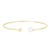 14k Yellow Gold Cuff Bangle with Pearl and Diamond (3.00 mm)